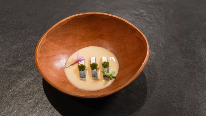 Uno de los pases del menú degustación de Palodú en Málaga / Cedida Uno de los pases del menú degustación de Palodú en Málaga / Cedida