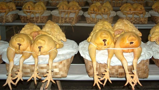 Ejemplares de capón listos para la subasta / I.G.P. Capón de Vilalba Ejemplares de capón listos para la subasta / I.G.P. Capón de Vilalba