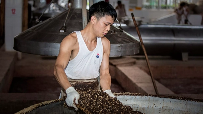 Proceso de elaboración del baijiu de Moutai en China / Cedida