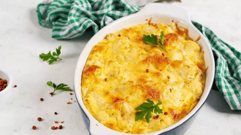 Emplatado de coliflor gratinada 