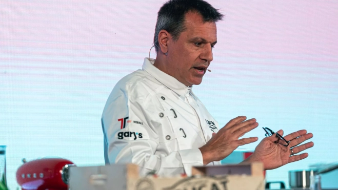 El chef Oriol Castro (Disfrutar) en el Fòrum Gastronòmic Girona 2025 / Cedida El chef Oriol Castro (Disfrutar) en el Fòrum Gastronòmic Girona 2025 / Cedida