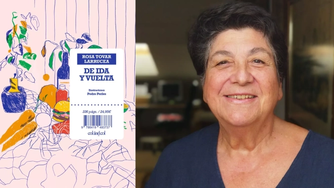 Portada del libro 'De ida y vuelta' (Col&Col) y retrato de Rosa Tovar / Cedida 