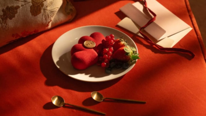 Postre de San Valentín en el restaurante Lora (Barcelona) / Cedida Postre de San Valentín en el restaurante Lora (Barcelona) / Cedida