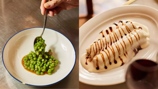 Los guisantes y los canelones de tres carnes del Bar Alegría en Gràcia (Barcelona) / Cedida Los guisantes y los canelones de tres carnes del Bar Alegría en Gràcia (Barcelona) / Cedida