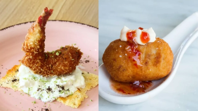 El Bacio mediterráneo y La gamba que quiso ser croqueta, tapas que se ofrecerán en el Sitges Tapa Tapa / Sitges Tapa Tapa 