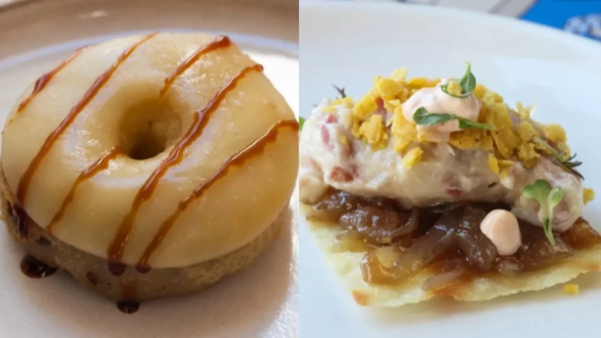 El Donut de Num3ric y la falsa croqueta del Papaya del Chiringuito Papaya Beach / Sitges Tapa Tapa