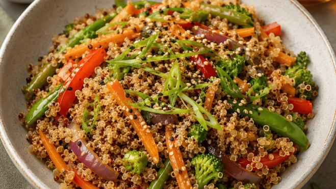 Bol de quinoa salteada con verduras | Canva
