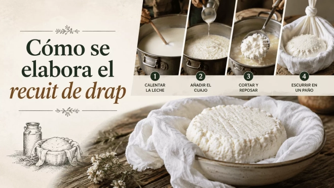 Pasos de elaboración del recuit de drap | Fotomontaje de Hule y Mantel
