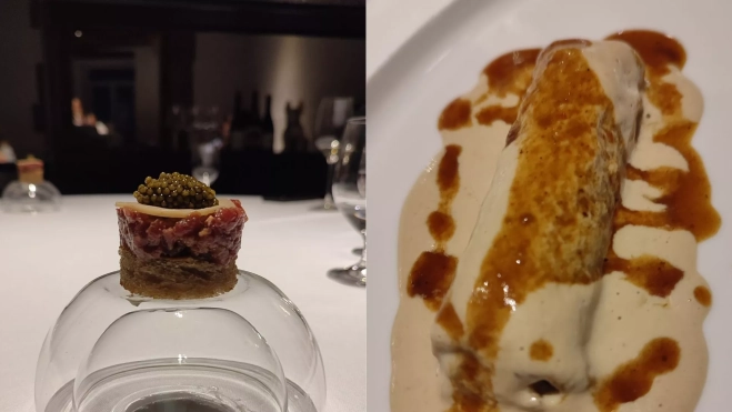 Algunos de los platos servidos en la cena a 12 manos en Can Fortuny / Hule y Mantel