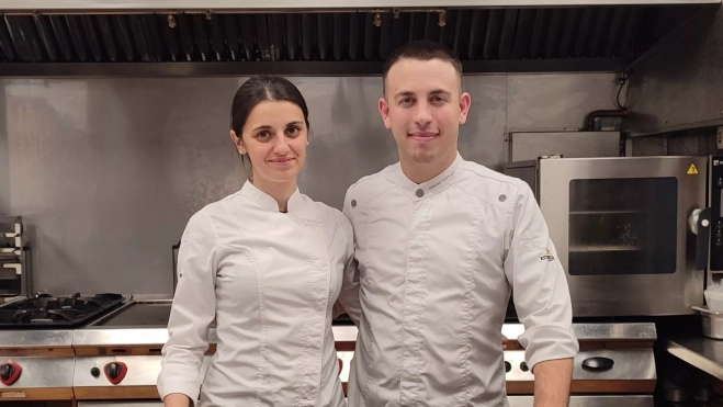 Claudia Piedrabuena, pastelera, y Gerard Fortuny, chef y propietario