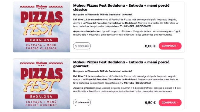 Las entradas con porción clásica o gourmet en el Pizzas Fest Las entradas con porción clásica o gourmet en el Pizzas Fest