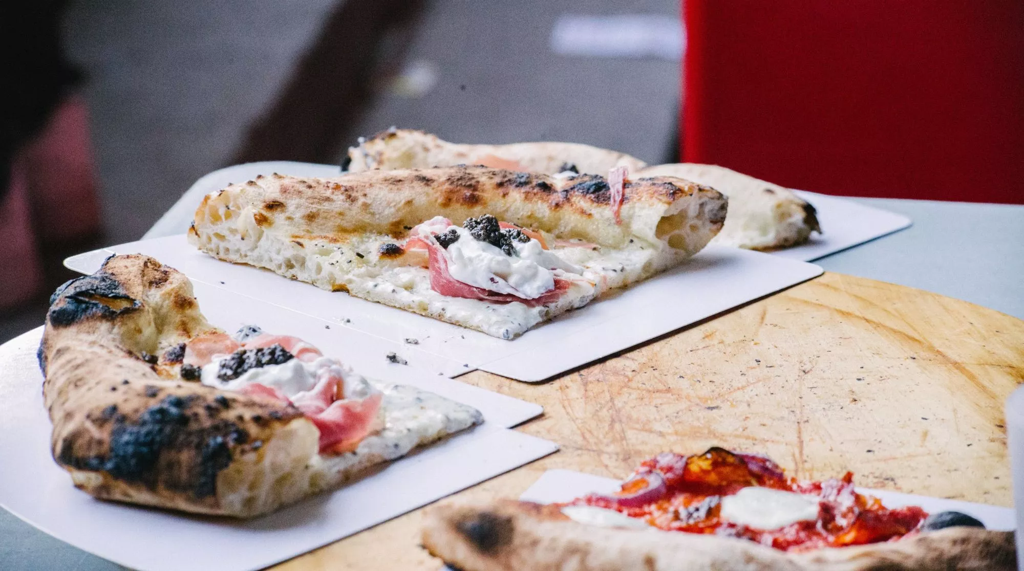 Porciones de pizza en el Pizza Fest en una edición anterior en Barcelona