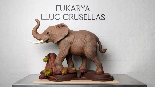 Reproducción del elefante con el que Lluc Crusellas ganó el World Chocolate Master en 2022 / Cedida Reproducción del elefante con el que Lluc Crusellas ganó el World Chocolate Master en 2022 / Cedida