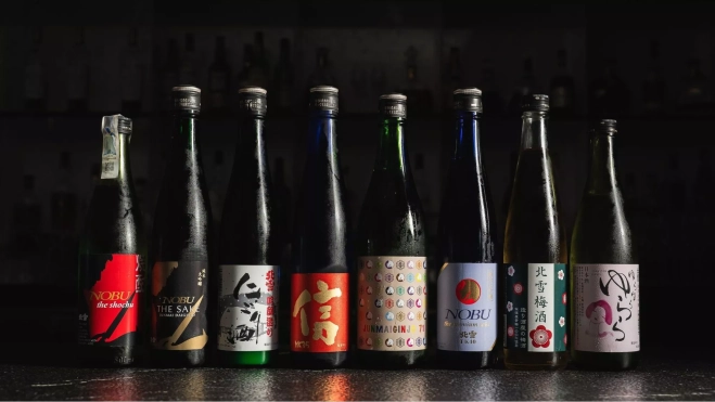 Selección de sakes en Nobu Hotel Barcelona / Cedida