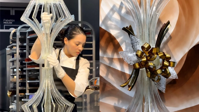 La escultura de azúcar artístico de Lluïsa Estrada en el concurso de MMAPE / Cedida La escultura de azúcar artístico de Lluïsa Estrada en el concurso de MMAPE / Cedida