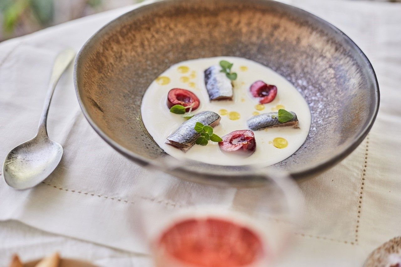 thumbnail_Ajo blanco, marinated sardines & cherries 4